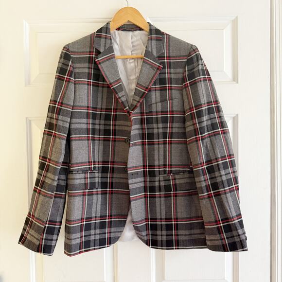 Brooks Brothers Two-Buttoned Plaid Wool Blazer Jacket Size Large Preppy Academia - Picture 1 of 9
